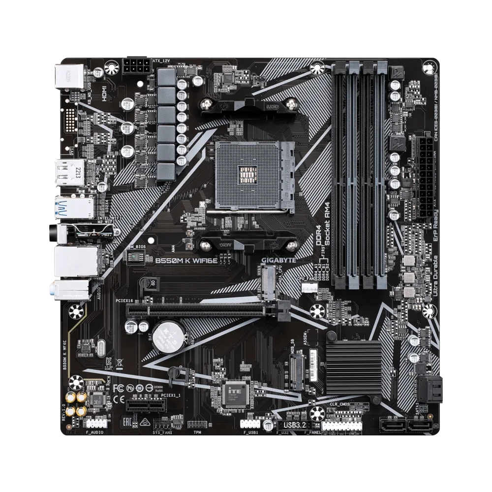 Gigabyte Motherboard B550M K WIFI6E For AMD view 2